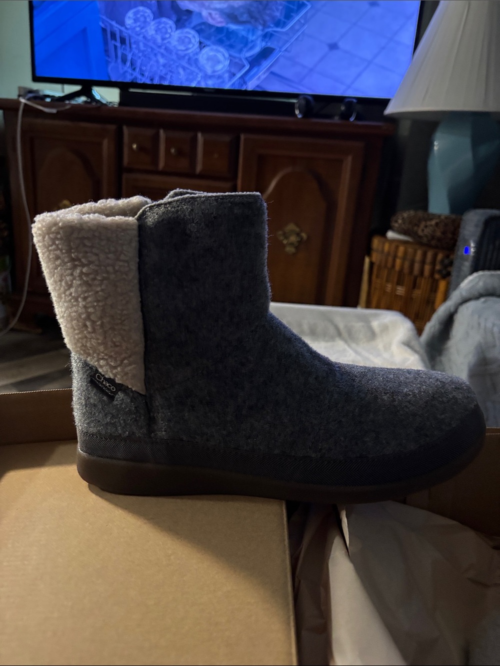Chaco Gray Revel Tall Kids Boots - Picture 2 of 7